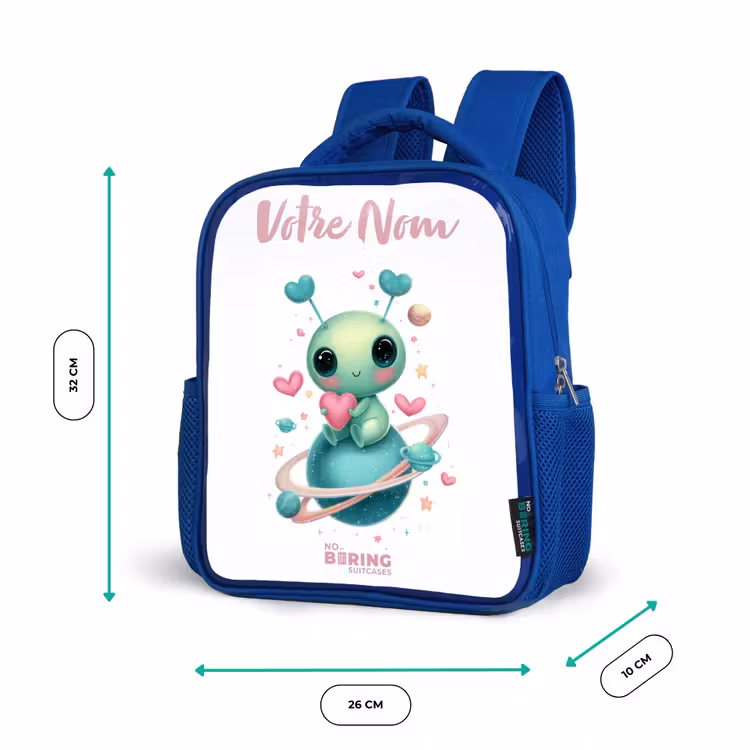 Sac à dos enfant - Bleu - Doux petit extraterrestre avec du cœur — 6
