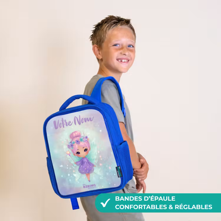 Sac à dos enfant - Bleu - Fée des fleurs en pastel brillant — 4