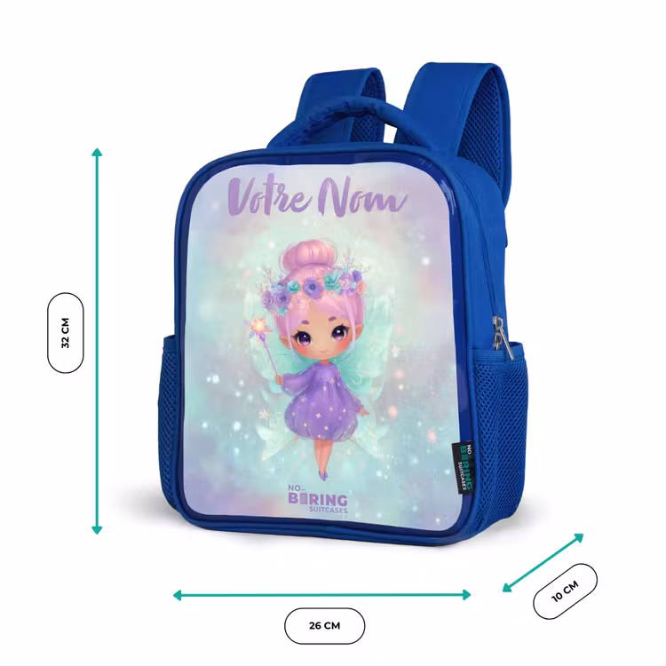 Sac à dos enfant - Bleu - Fée des fleurs en pastel brillant — 6