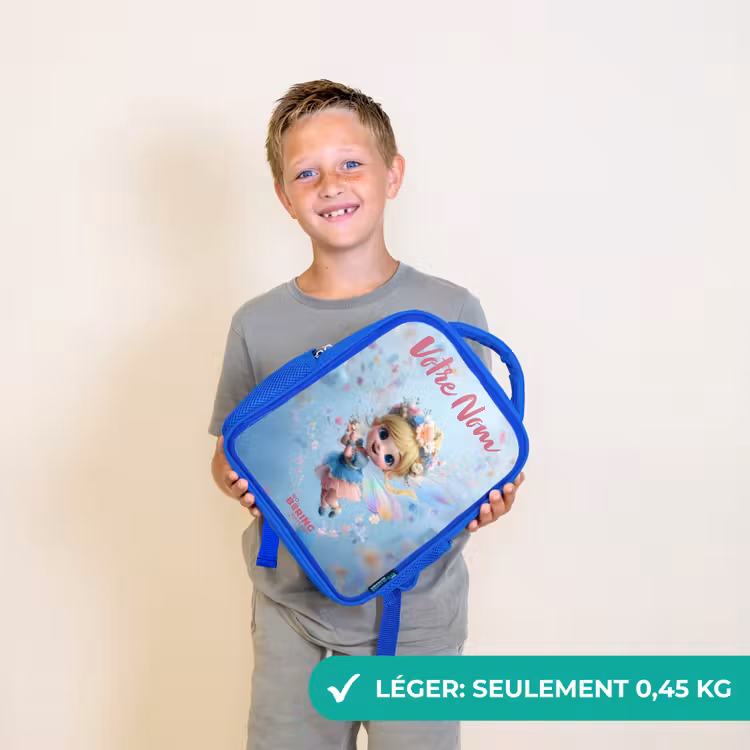 Sac à dos enfant - Bleu - Fée papillon dans l'air des fleurs — 3
