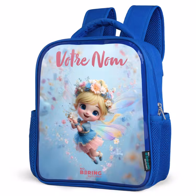 Sac à dos enfant - Bleu - Fée papillon dans l'air des fleurs — 7