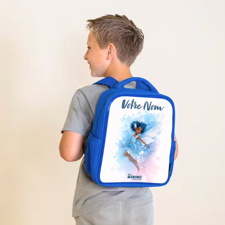Sac à dos enfant - Bleu - Fée volante dans les tons bleus — 2
