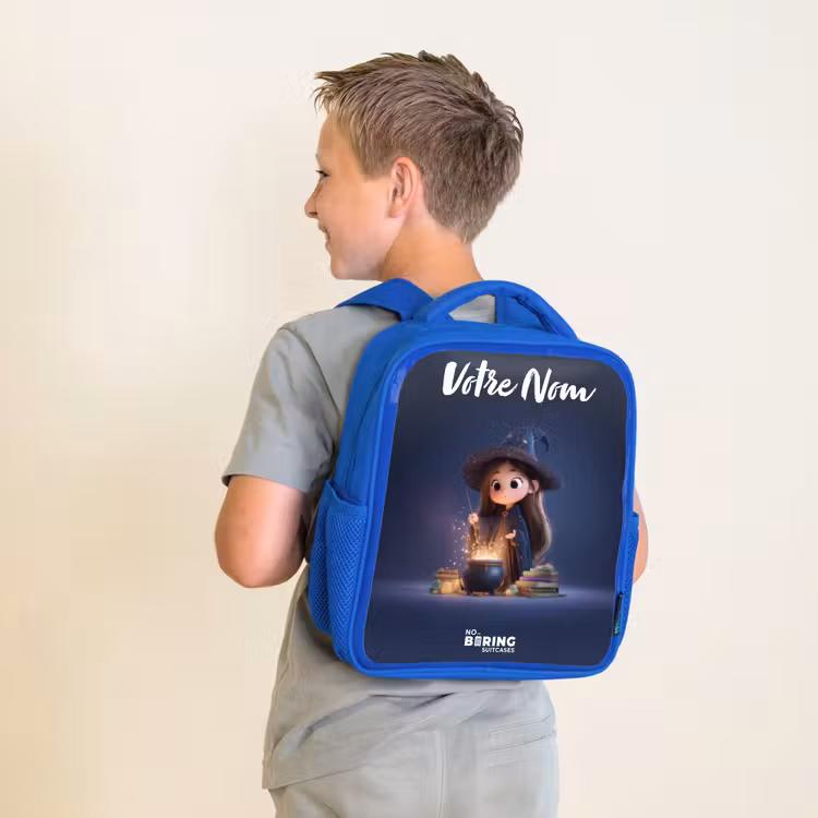 Sac à dos enfant - Bleu - Fille enchantée avec chaudron — 2