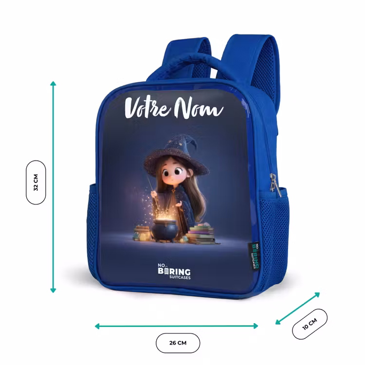 Sac à dos enfant - Bleu - Fille enchantée avec chaudron — 6
