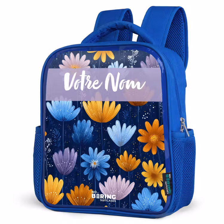Sac à dos enfant - Bleu - Fleurs - Motif - Bleu — 7