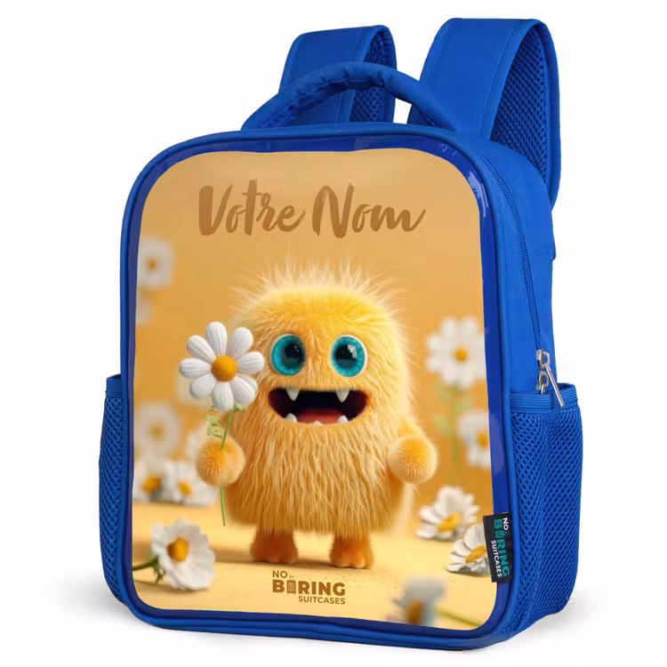 Sac à dos enfant - Bleu - Monstre - Créature - Fleur - Jaune — 7