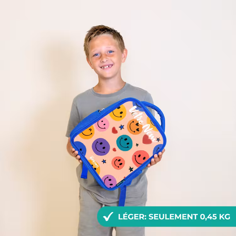 Sac à dos enfant - Bleu - Motif Smiley joyeux — 3