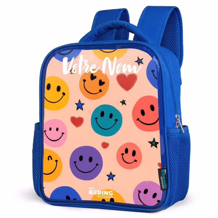 Sac à dos enfant - Bleu - Motif Smiley joyeux — 7