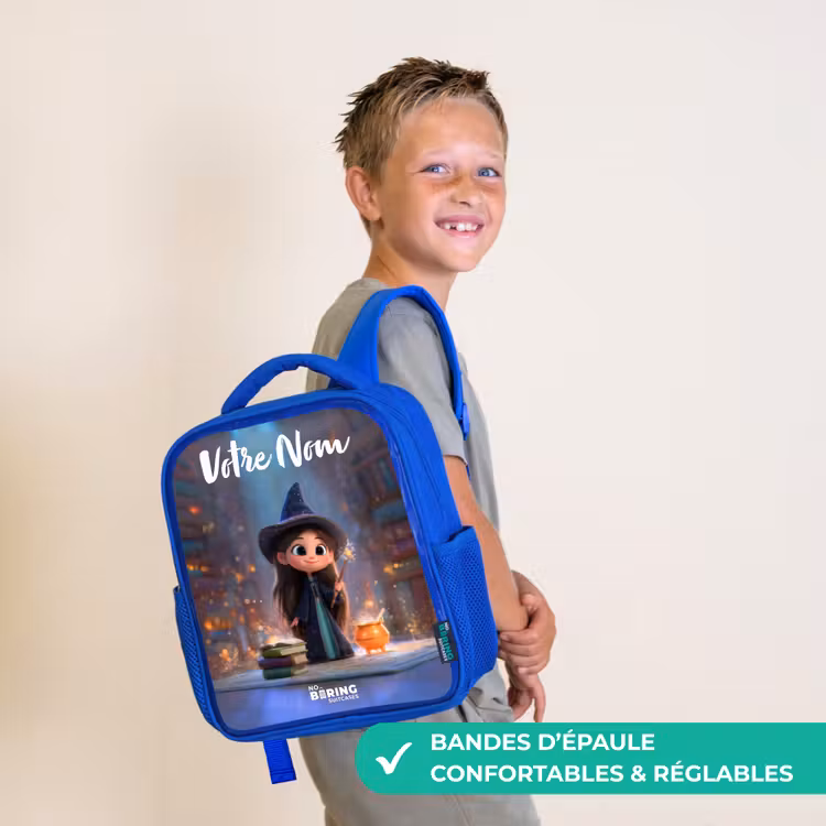 Sac à dos enfant - Bleu - Petite enchanteresse dans la bibliothèque — 4