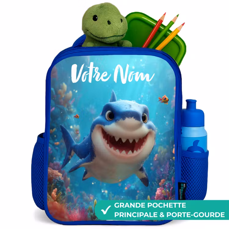 Sac à dos enfant - Bleu - Récif - Corail - Requin - Animal — 5