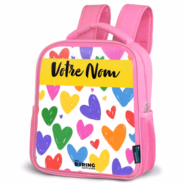 Enfant sac à dos - Rose - Coeurs - Motif - Coloré — 4