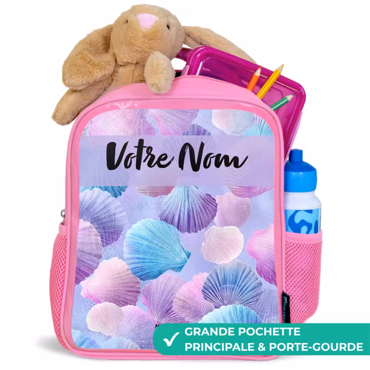 Enfant sac à dos - Rose - Coquillages - Violet - Bleu - Motif — 2