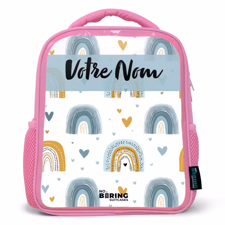 Enfant sac à dos - Rose - Motif - Arc-en-ciel - Coeurs — 1