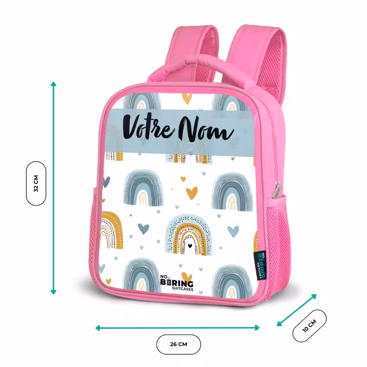 Enfant sac à dos - Rose - Motif - Arc-en-ciel - Coeurs — 3