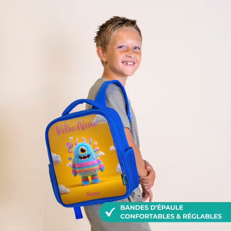 Sac à dos enfant - Bleu - Bonbons - Monstre - Arc-en-ciel — 4