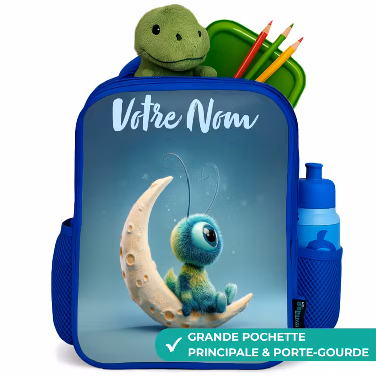 Sac à dos enfant - Bleu - Créature rêveuse sur la lune — 5