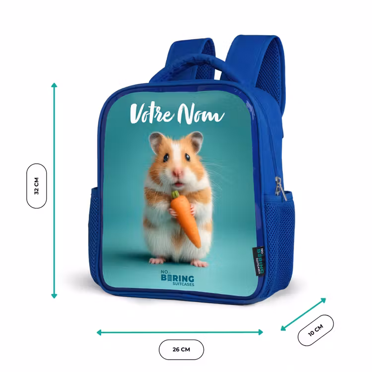 Sac à dos enfant - Bleu - Hamster - Carotte - Animal — 6