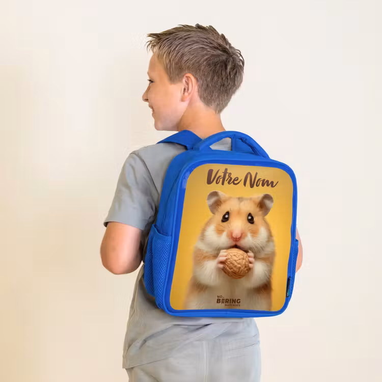 Sac à dos enfant - Bleu - Hamster - Noyer - Animal — 2