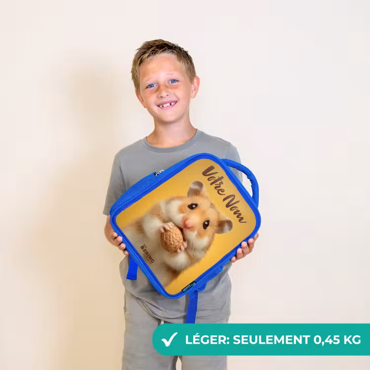 Sac à dos enfant - Bleu - Hamster - Noyer - Animal — 3