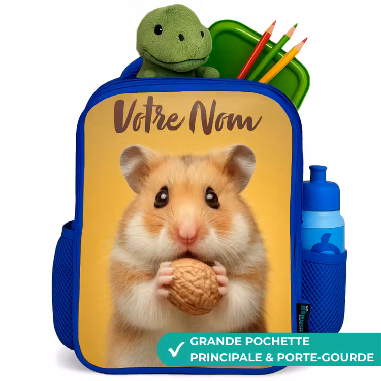 Sac à dos enfant - Bleu - Hamster - Noyer - Animal — 5