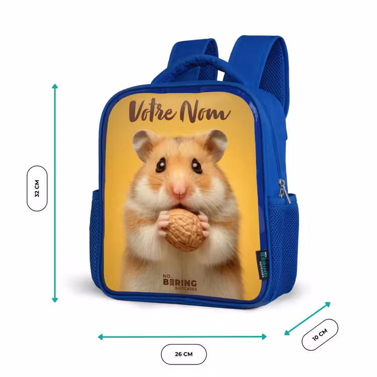 Sac à dos enfant - Bleu - Hamster - Noyer - Animal — 6