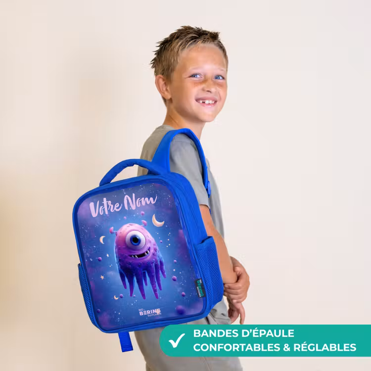 Sac à dos enfant - Bleu - Joyeuse paire d'yeux dans l'espace — 4