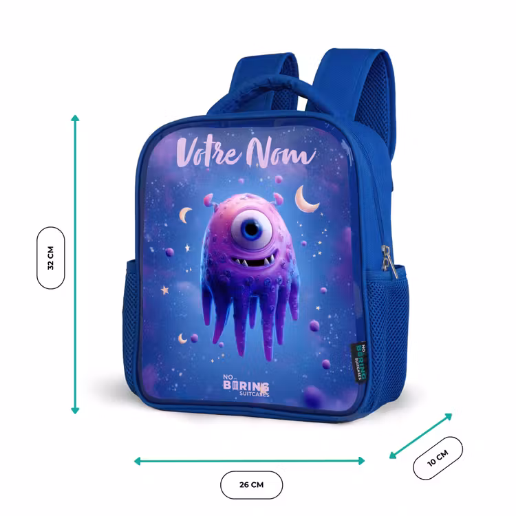 Sac à dos enfant - Bleu - Joyeuse paire d'yeux dans l'espace — 6