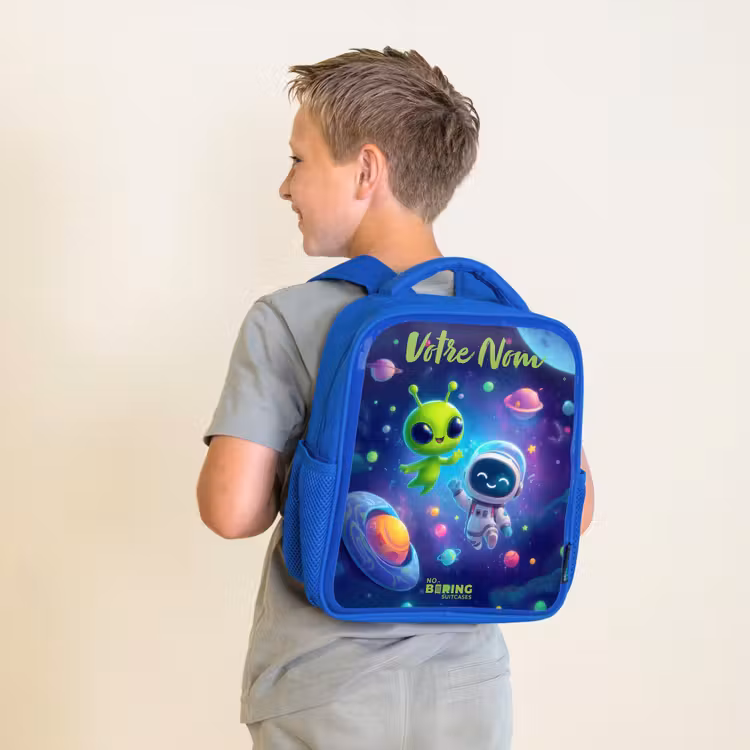 Sac à dos enfant - Bleu - Joyeuse rencontre dans l'espace — 2