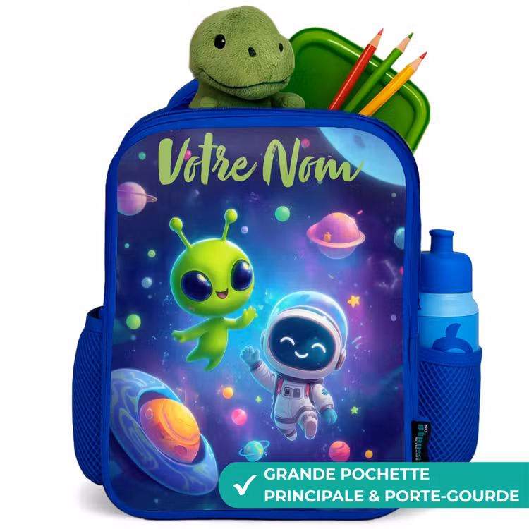 Sac à dos enfant - Bleu - Joyeuse rencontre dans l'espace — 5