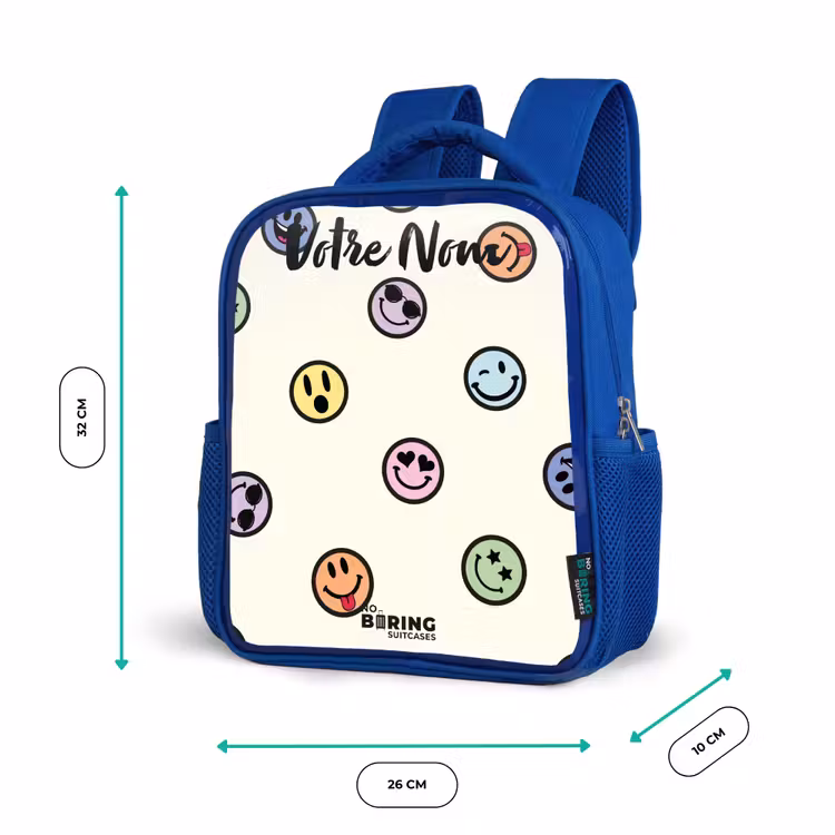 Sac à dos enfant - Bleu - Mélange de smileys espiègles — 6