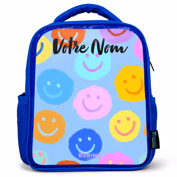 Sac à dos enfant - Bleu - Motif joyeux de smileys — 1