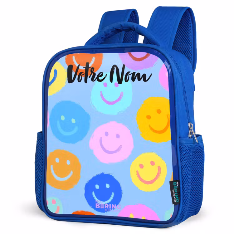 Sac à dos enfant - Bleu - Motif joyeux de smileys — 7