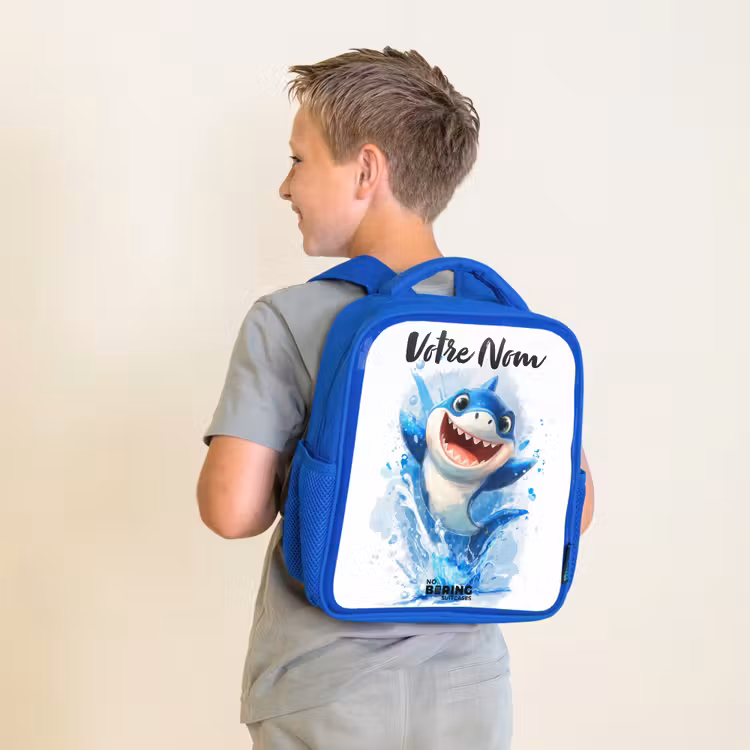 Sac à dos enfant - Bleu - Requin - Dents - Eau — 2