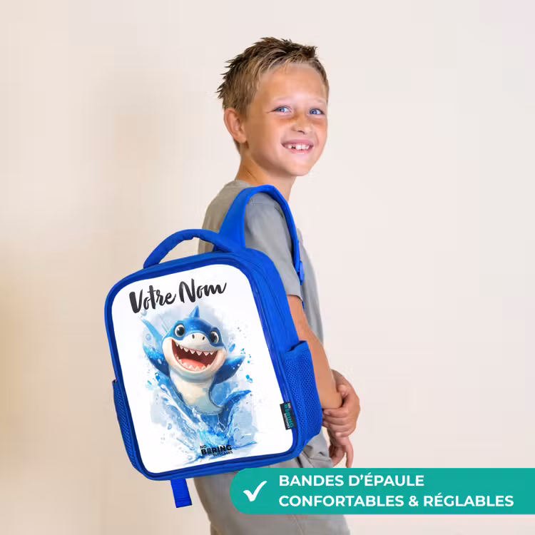 Sac à dos enfant - Bleu - Requin - Dents - Eau — 4