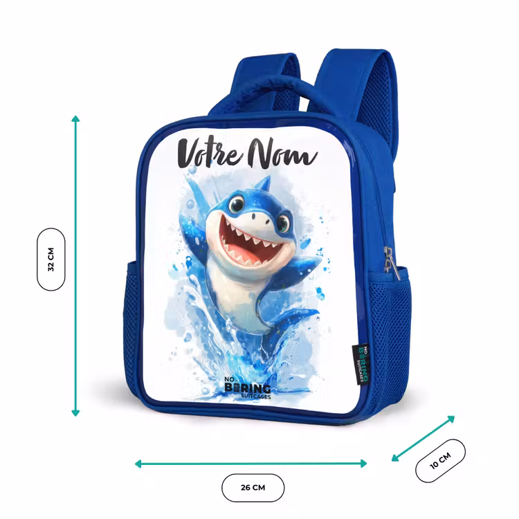 Sac à dos enfant - Bleu - Requin - Dents - Eau — 6
