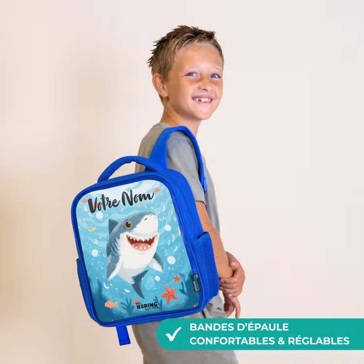 Sac à dos enfant - Bleu - Requin - Eau - Mer — 4