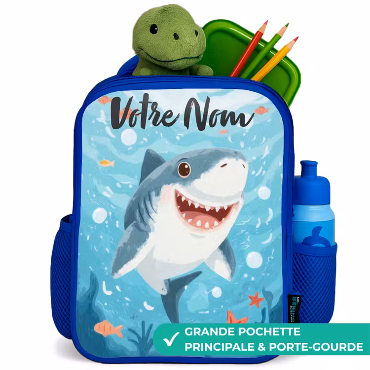 Sac à dos enfant - Bleu - Requin - Eau - Mer — 5