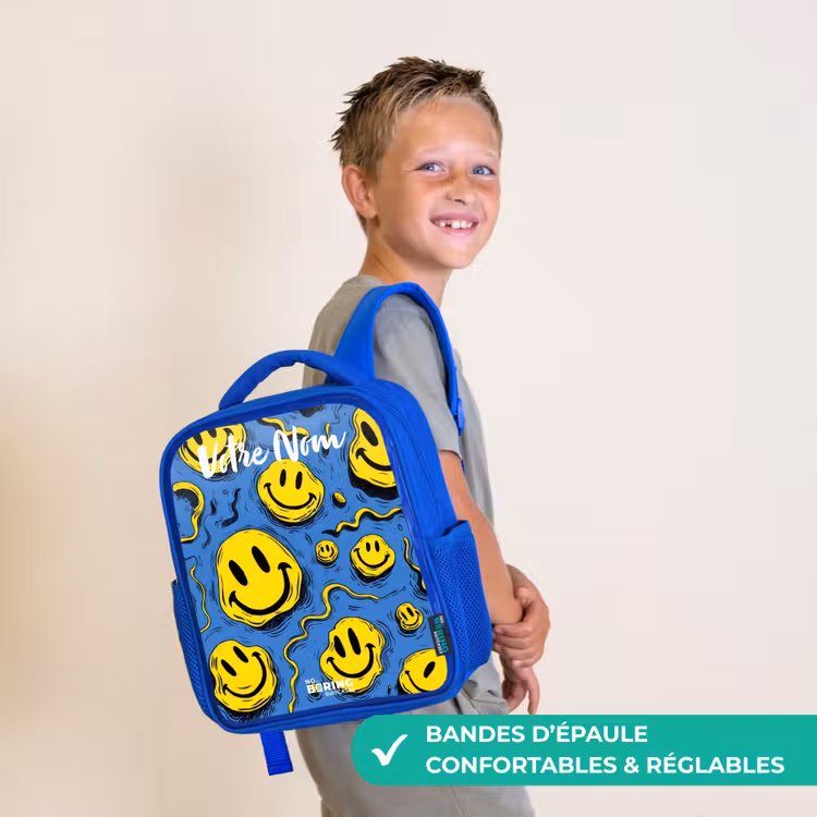 Sac à dos enfant - Bleu - Smiley - Bleu - Jaune — 4