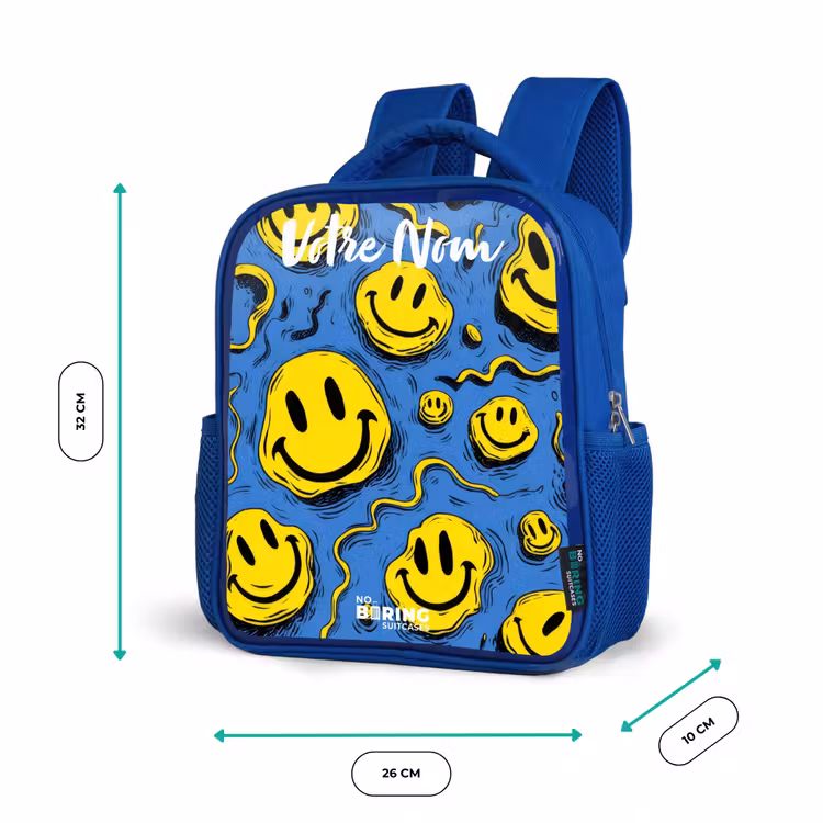 Sac à dos enfant - Bleu - Smiley - Bleu - Jaune — 6