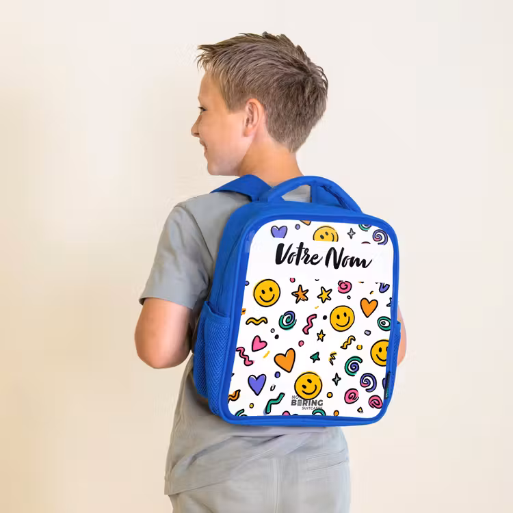 Sac à dos enfant - Bleu - Smiley - Cœur - Étoile — 2