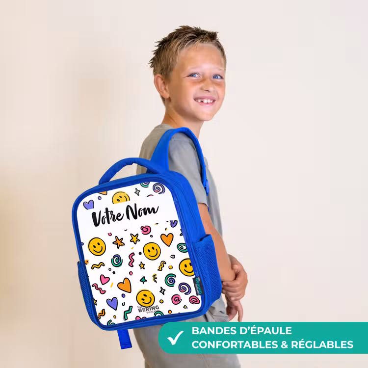Sac à dos enfant - Bleu - Smiley - Cœur - Étoile — 4