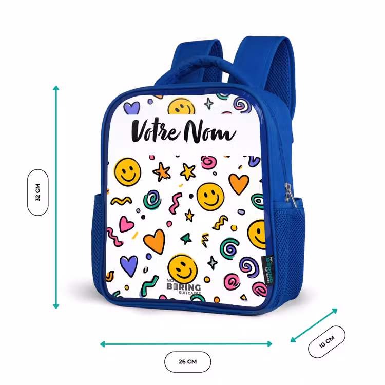 Sac à dos enfant - Bleu - Smiley - Cœur - Étoile — 6