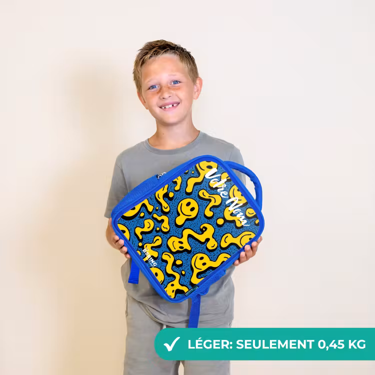 Sac à dos enfant - Bleu - Smiley - Jaune - Bleu — 3
