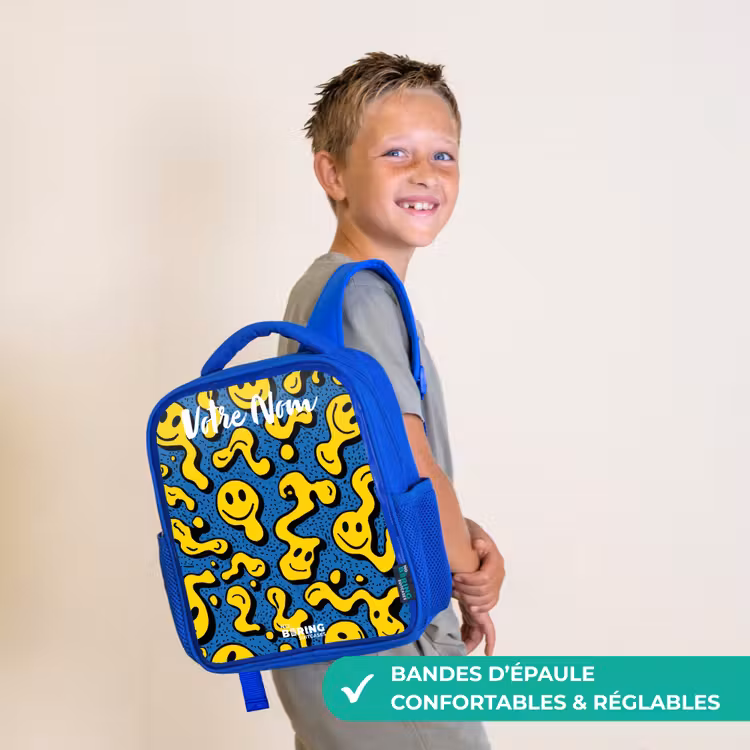 Sac à dos enfant - Bleu - Smiley - Jaune - Bleu — 4