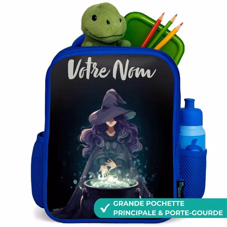 Sac à dos enfant - Bleu - Sorcière - Chaudron - Magie — 5