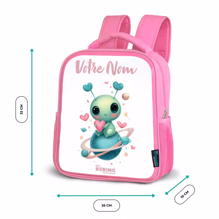 Enfant sac à dos - Rose - Doux petit extraterrestre avec du cœur — 3