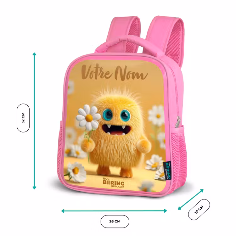 Enfant sac à dos - Rose - Monstre - Créature - Fleur - Jaune — 3