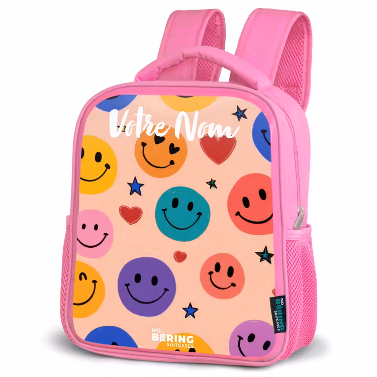Enfant sac à dos - Rose - Motif Smiley joyeux — 4