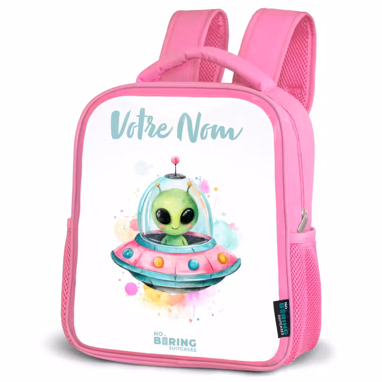 Enfant sac à dos - Rose - Un extraterrestre vert dans un OVNI coloré — 4