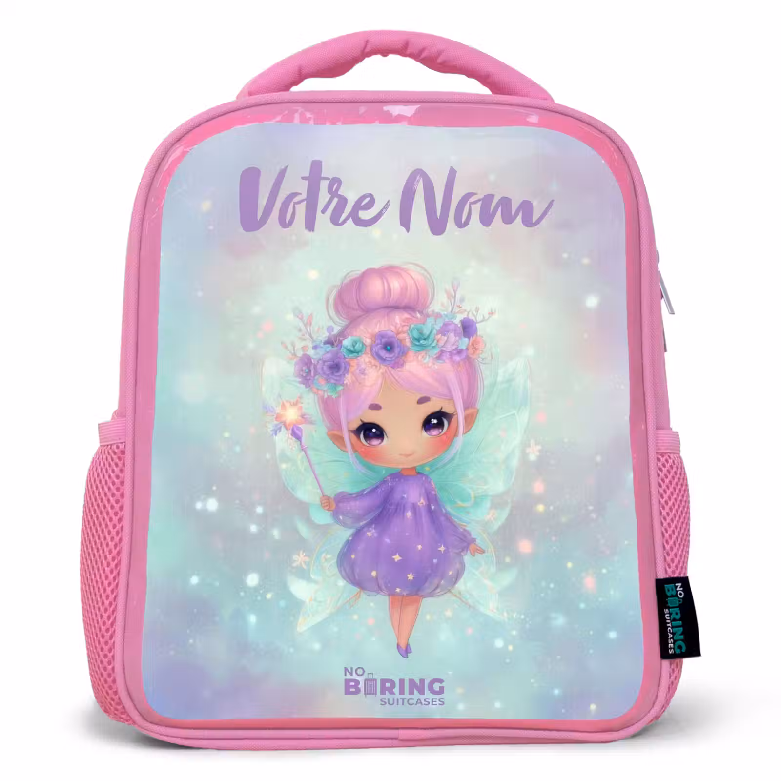 Enfant sac à dos - Rose - Fée des fleurs en pastel brillant — 1